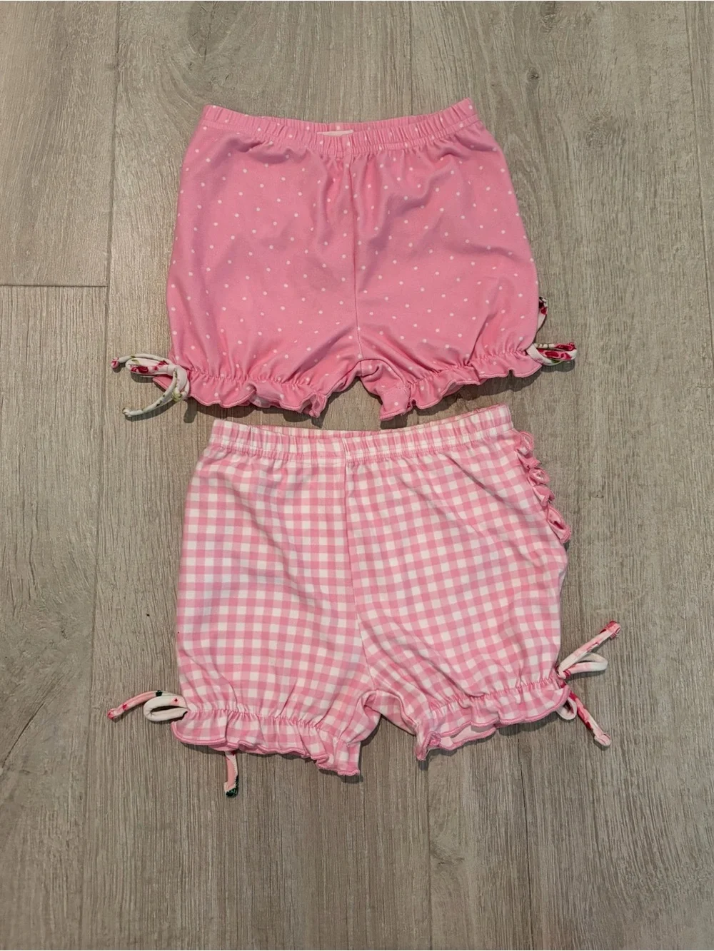Sweet Honey Pink Ruffle Hem Pull-On Shorts - 2-Pack